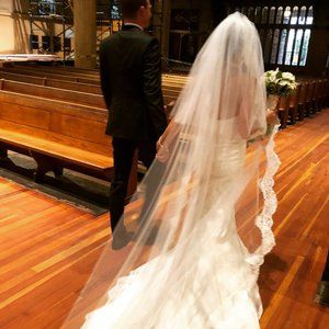 Cathedral Length Veil with Separate Blusher